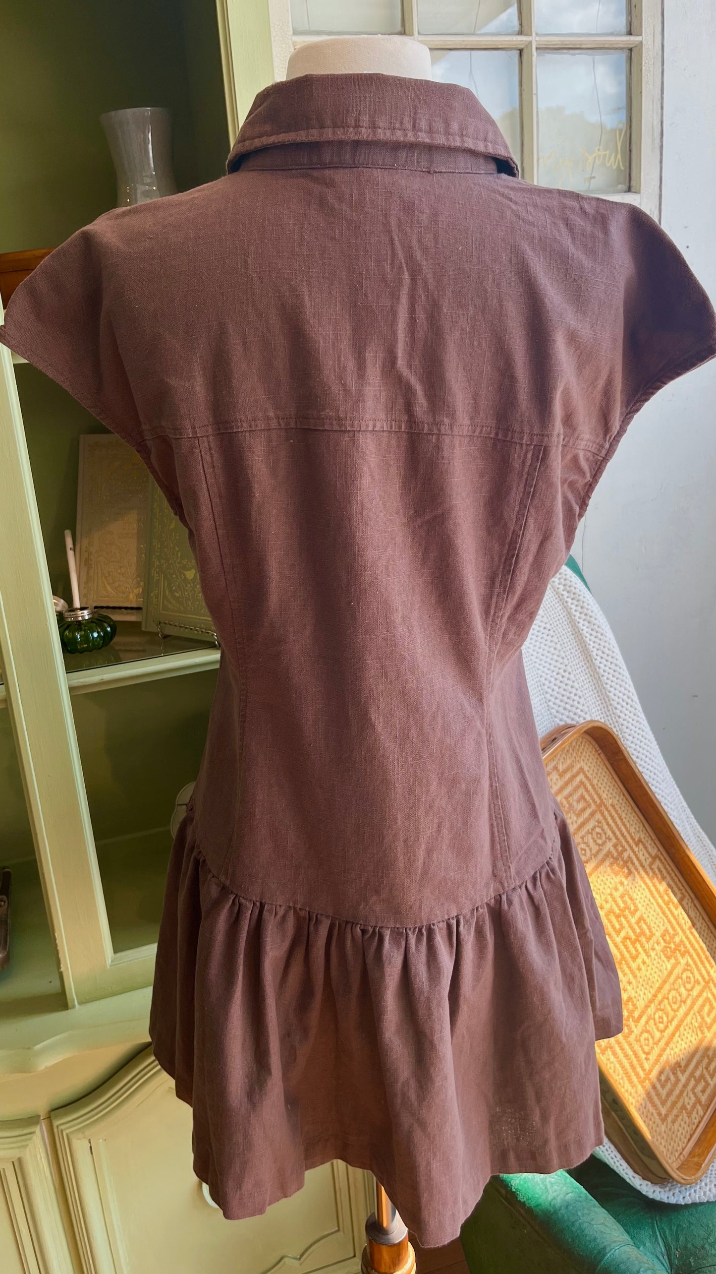 Caramel Dream Linen + Cotton Mini Dress