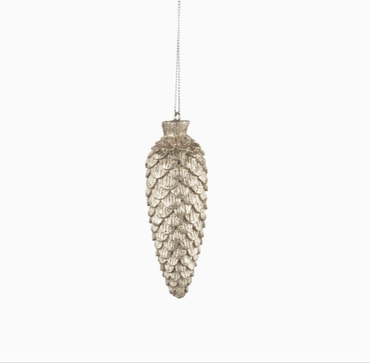 Champagne Pinecone Ornament - 4 in