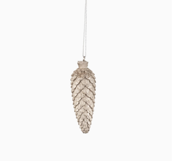 Champagne Pinecone Ornament - 3.5 in