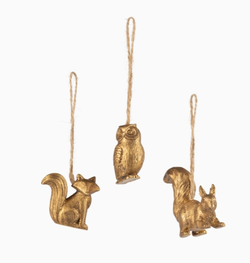 Gilded Woodland Animal Ornament