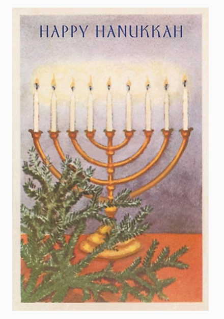 Happy Hanukkah Vintage Postcard