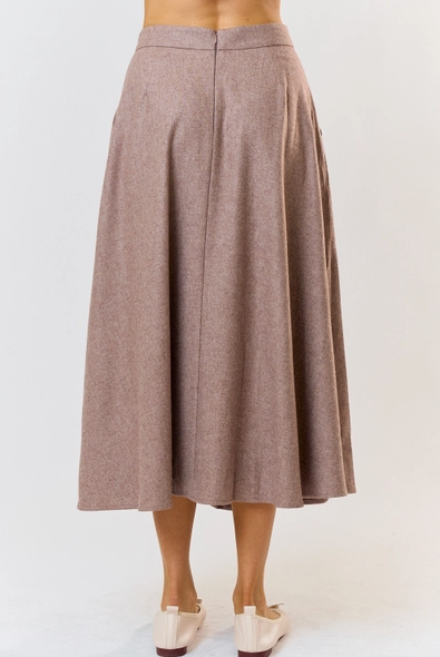 Golden Days Wool Midi Skirt