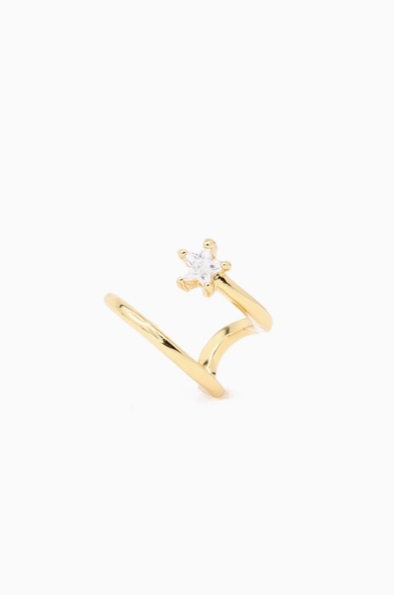 Shooting Star Ear Cuff in Gold