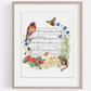 "All Things Bright and Beautiful" Floral Hymn Print - Marydean Draws