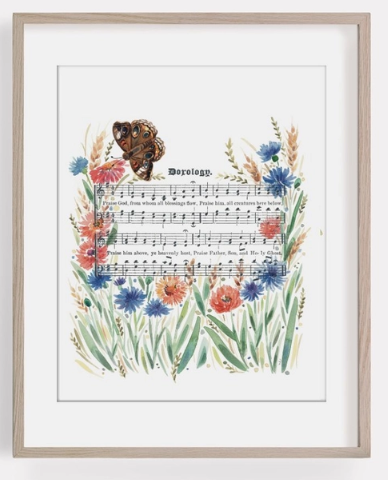 "Doxology" Floral Hymn Print - Marydean Draws