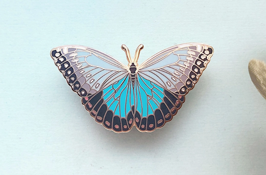 Blue Morpho Butterfly Enamel Pin