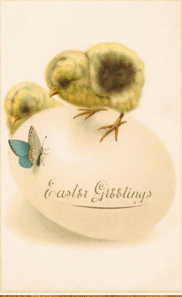 Easter Greetings Vintage Postcard