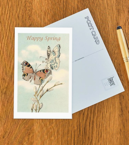 Happy Spring Vintage Postcard