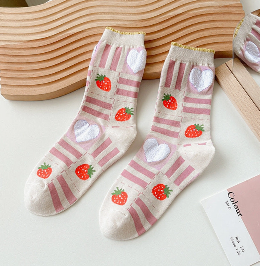 Heart + Strawberry Socks