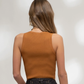 Snap Button Tank Top - Caramel