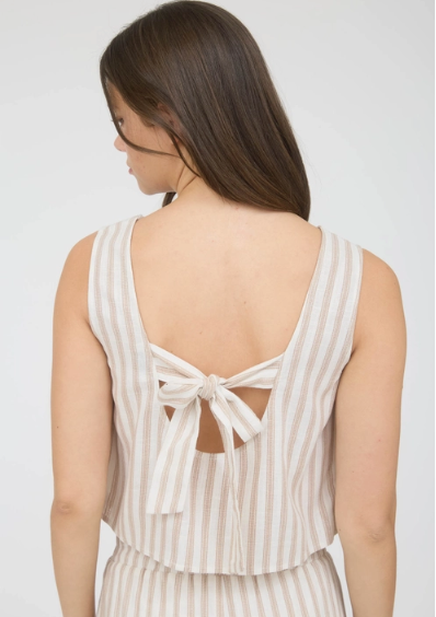Striped Bow Tie Top