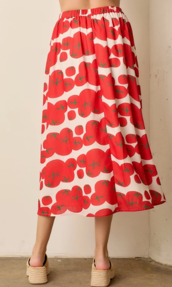 Tomato Garden Maxi Skirt