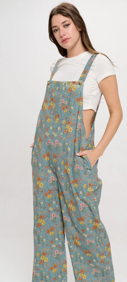 Posy Floral Jumpsuit - Blue