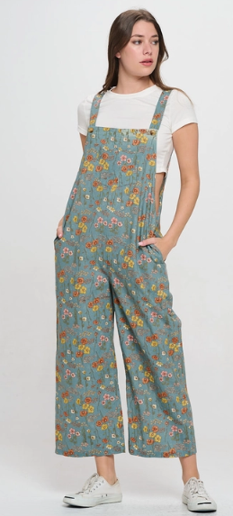 Posy Floral Jumpsuit - Blue