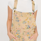 Watercolor Floral Shortalls - Khaki