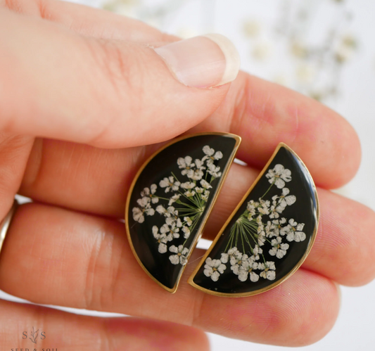 Queen Anne's Lace Stud Earrings - Seed and Soil
