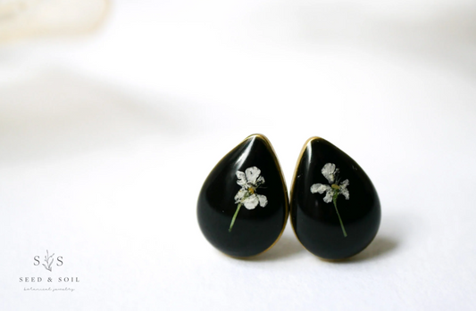 Queen Anne's Lace Teardrop Earrings - Seed and Soil