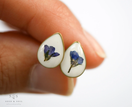Forget-me-not Teardrop Earrings - Seed and Soil
