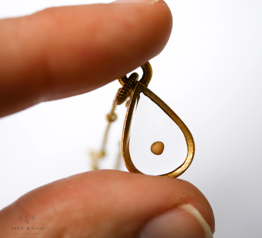Mustard Seed Teardrop Necklace - Seed and Soil