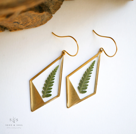 Terrarium Fern Earrings - Seed and Soil