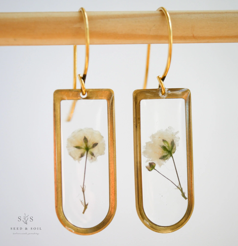 Baby's Breath Cathedral Earrings - Seed and Soil