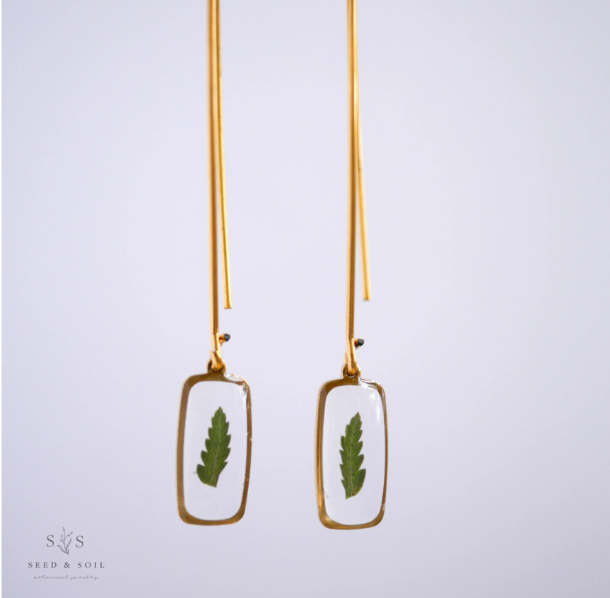 Fern Threader Earrings - Seed and Soil