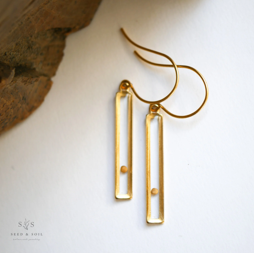 Mustard Seed Bar Earrings - Seed and Soil