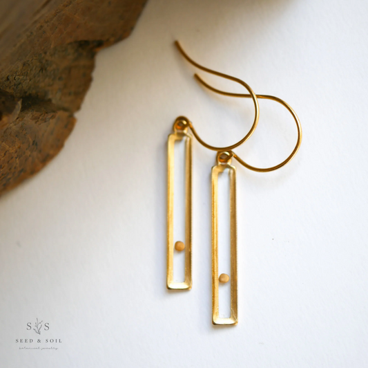 Mustard Seed Bar Earrings - Seed and Soil