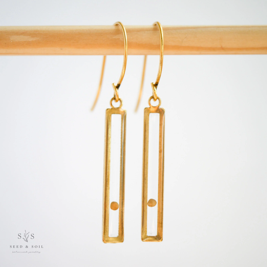 Mustard Seed Bar Earrings - Seed and Soil