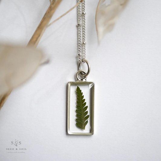Rectangle Fern Necklace