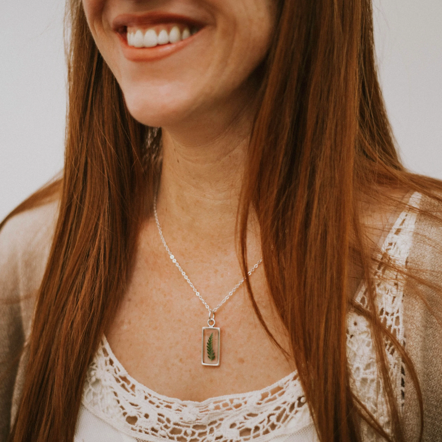 Rectangle Fern Necklace
