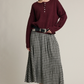 Crossway Plaid Smocked Midi Skirt
