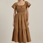 Kara Smocked Tiered Midi Dress