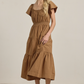 Kara Smocked Tiered Midi Dress