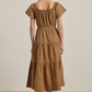 Kara Smocked Tiered Midi Dress