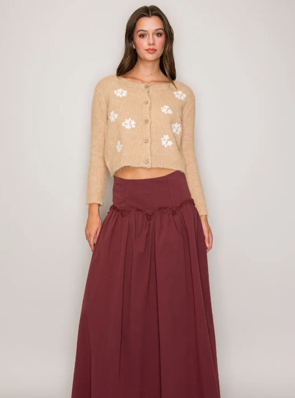 Kate Lettuce Trim Maxi Skirt