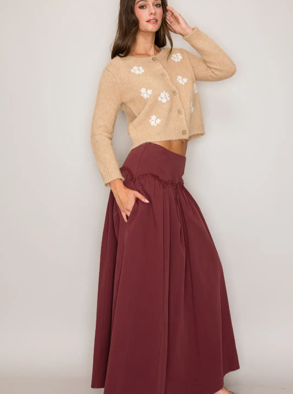 Kate Lettuce Trim Maxi Skirt