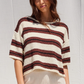 Mocha Knit Striped Top