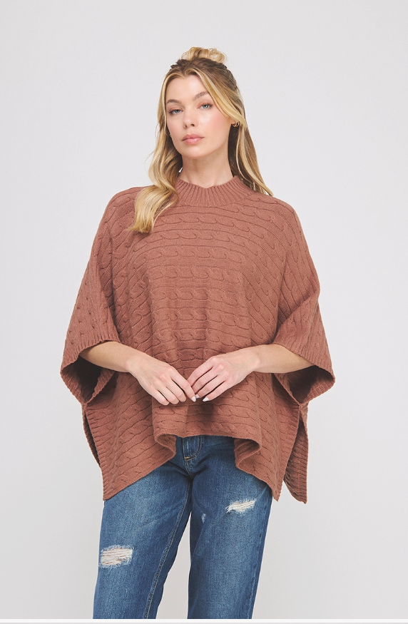 Autumn Breeze Knitted Poncho