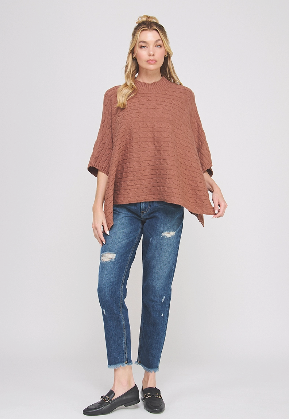 Autumn Breeze Knitted Poncho
