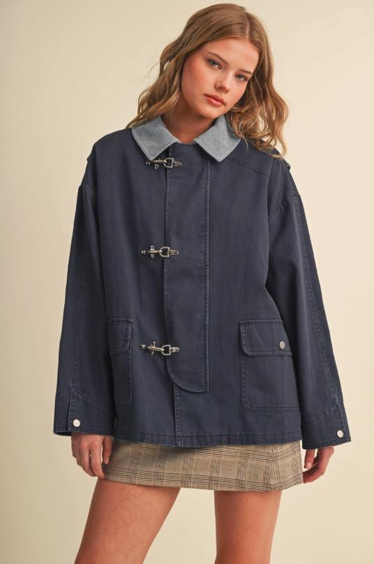 Indigo A-Line Utility Jacket