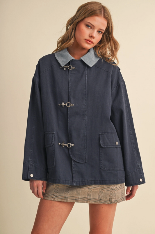 Indigo A-Line Utility Jacket