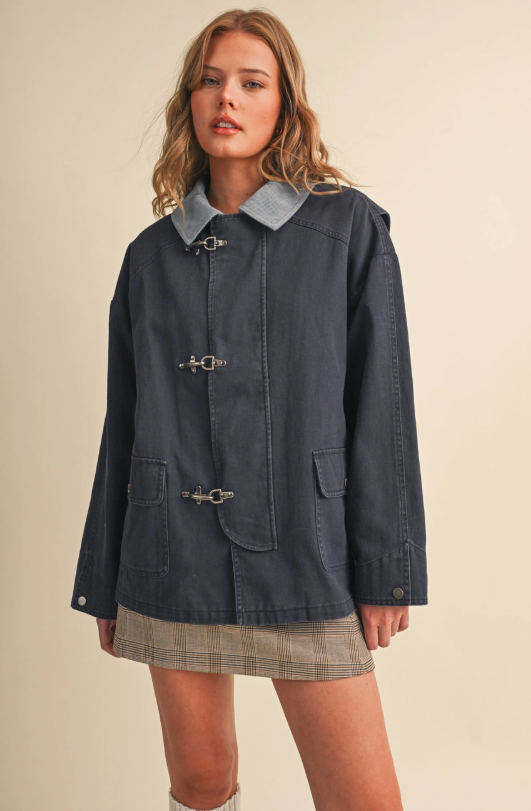 Indigo A-Line Utility Jacket