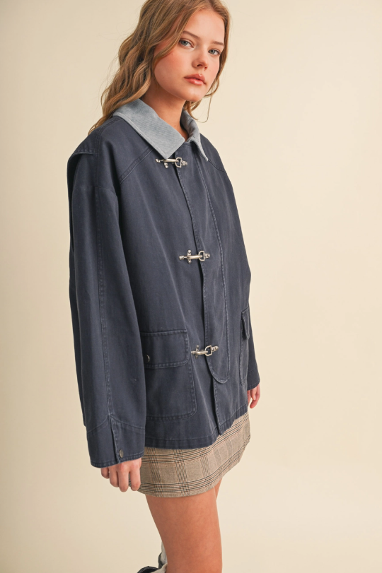 Indigo A-Line Utility Jacket