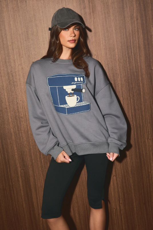 Coffee Run Espresso Graphic Sweater