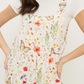 Watercolor Floral Shortalls - Cream