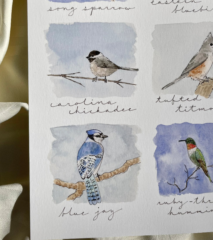 "For the Birds" Virginia Birds Print - Glasswater Art Co.