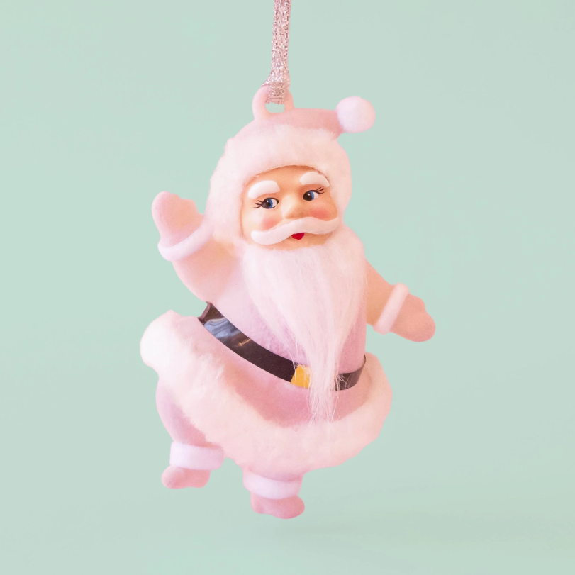Retro Dancing Christmas Santa Ornament