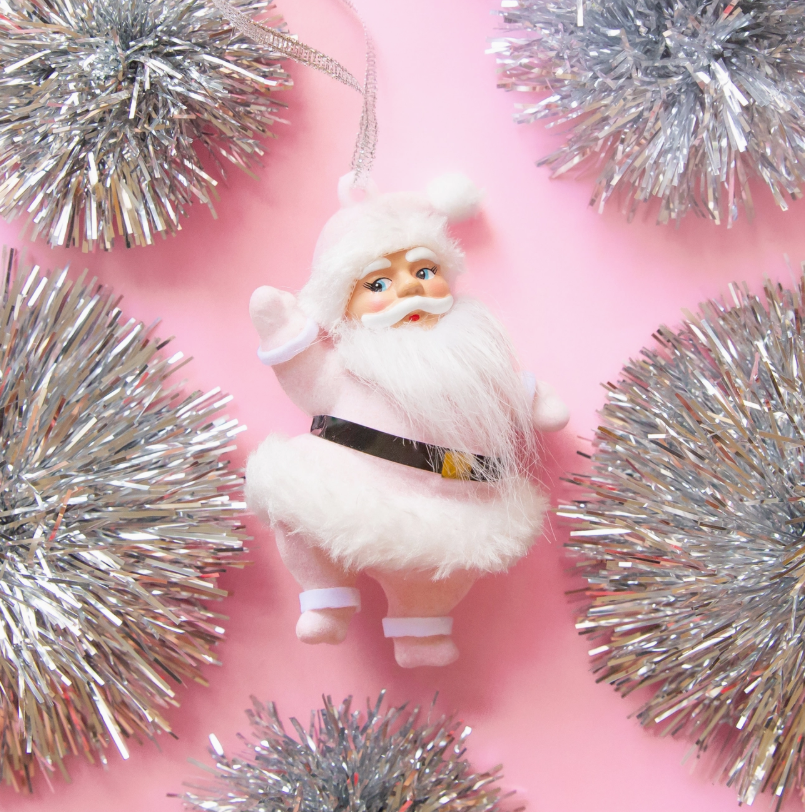 Retro Dancing Christmas Santa Ornament