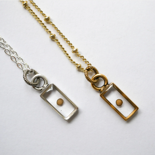 Tiny Bar Mustard Seed Necklace - Seed and Soil